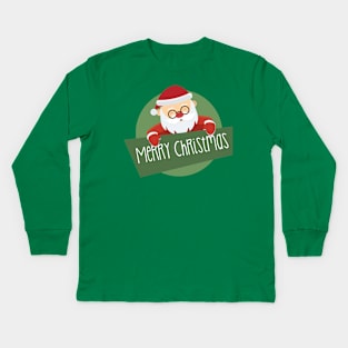 Merry Christmas Santa Kids Long Sleeve T-Shirt